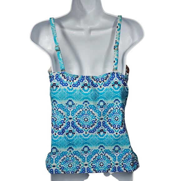 La Blanca All in the Mix Built-in Bra Underwire Tankini Top Size 36D - Picture 7 of 12